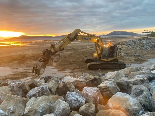 Banfield Drive seawall progress 